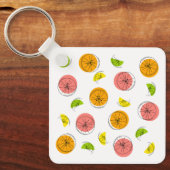 Citrus Multi-Text backaluminium vierkant Sleutelhanger (Voorkant)