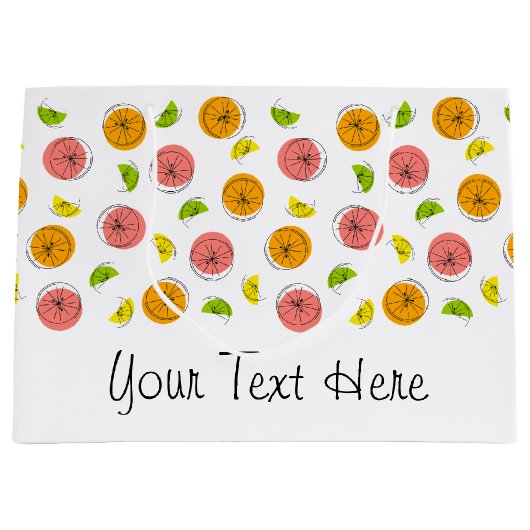 Citrus Multi Text cadeau grote tas Groot Cadeauzakje (Voorkant)