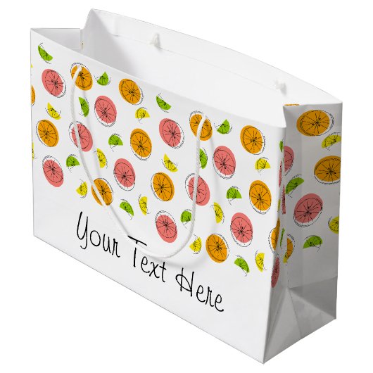Citrus Multi Text cadeau grote tas Groot Cadeauzakje (Achterkant Gekanteld)