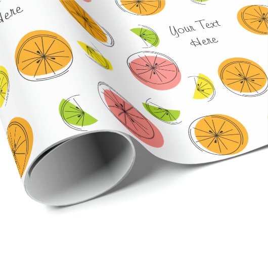 Citrus Multi-Text Cadeaupapier (Rol Hoek)