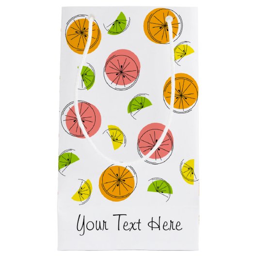 Citrus Multi Text cadeautaszak klein Cadeauzakje (Voorkant)