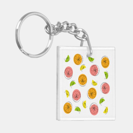 Citrus Multi-Text sleutelhanger vierkant dubbelzij (Voorkant Links)