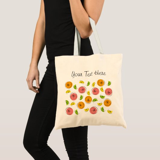 Citrus Multi Text tote bag (Voorkant (product))