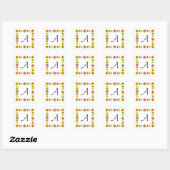 Citrus Multi Vierkante Monogram sticker vierkant (Vel)