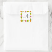 Citrus Multi Vierkante Monogram sticker vierkant (Tas)