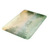 Citrus N Green Mountains Forest Landscape Badmat (Gekanteld)