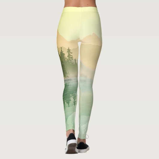 Citrus N Green Mountains Forest Landscape Leggings (Achterkant)