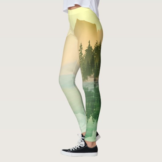 Citrus N Green Mountains Forest Landscape Leggings (Links)