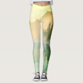 Citrus N Green Mountains Forest Landscape Leggings (Voorkant)