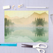 Citrus N Green Mountains Forest Landscape Tissuepapier (Craft)