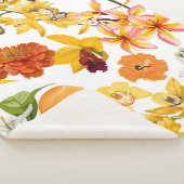 Citrus naadloos patroon met fruittak, bloemen sherpa deken (3/4)