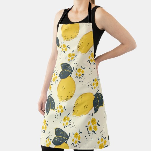 Citrus naadloos patroon met kleurrijke gele citroe schort (Insitu)