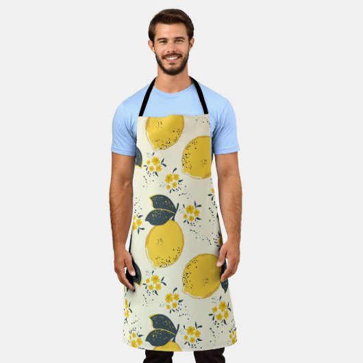Citrus naadloos patroon met kleurrijke gele citroe schort (Gedragen)