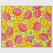 Citrus naadloos, veel sinaasappels, citroenen, gri cadeaupapier (Vlak)