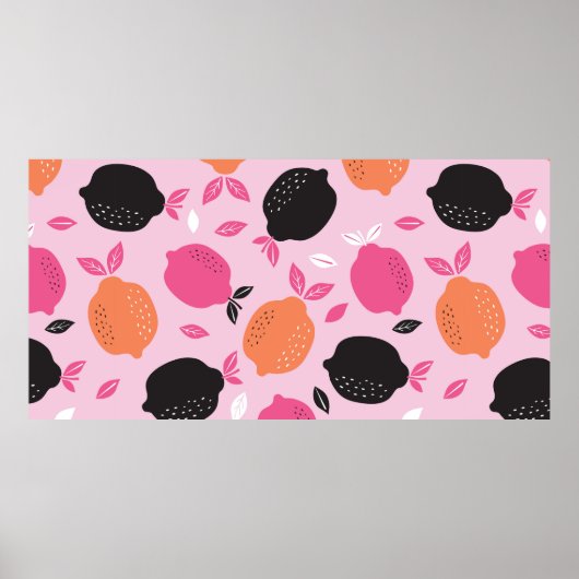 Citrus naadloze patroontextiel. afbeelding terug poster (Voorkant)