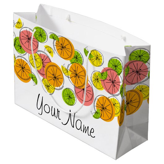 Citrus Name gift grote tas Groot Cadeauzakje (Achterkant Gekanteld)
