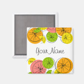 Citrus Name magnet square (Voorkant / Achterkant)