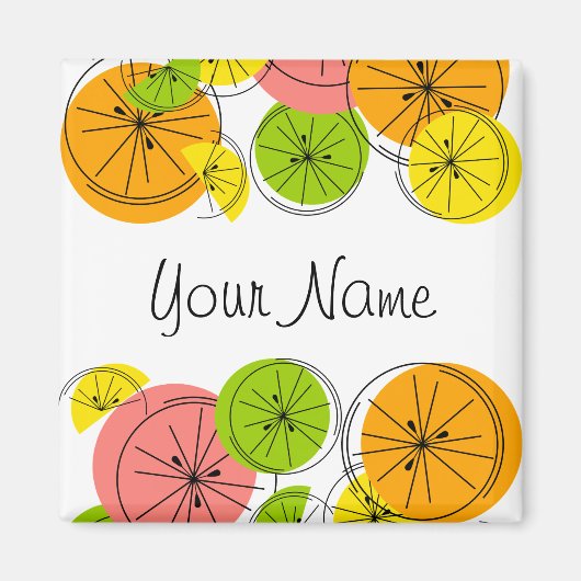 Citrus Name magnet square (Voorkant)