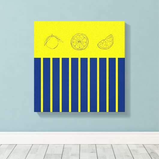 Citrus Navy Keuken Thema Poster Canvas Afdruk (Insitu (Houten vloer))