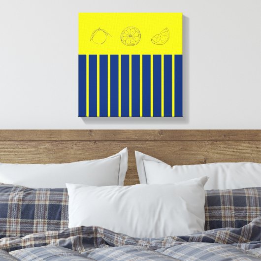 Citrus Navy Keuken Thema Poster Canvas Afdruk (Insitu (Slaapkamer))