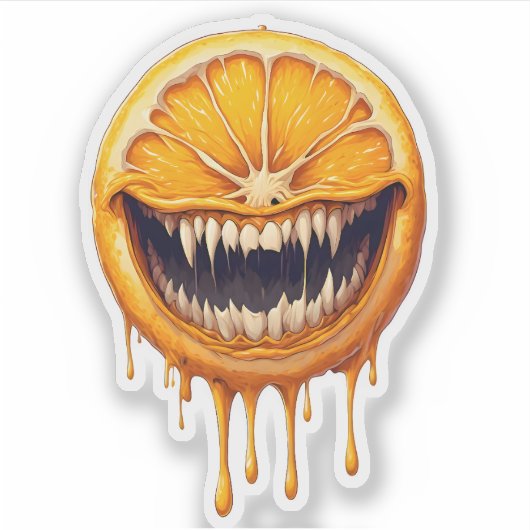 Citrus Nightmare Sticker – Bold Fruit Art (Voorkant)