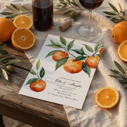 Citrus Oefendiner Uitnodiging | Mediterraans