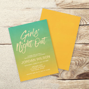 Citrus Ombre Bachelorette Girls' Night Out Invite Kaart