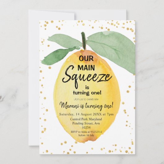 Citrus onze belangrijkste squeeze verjaardagsfeest kaart (Voorkant)