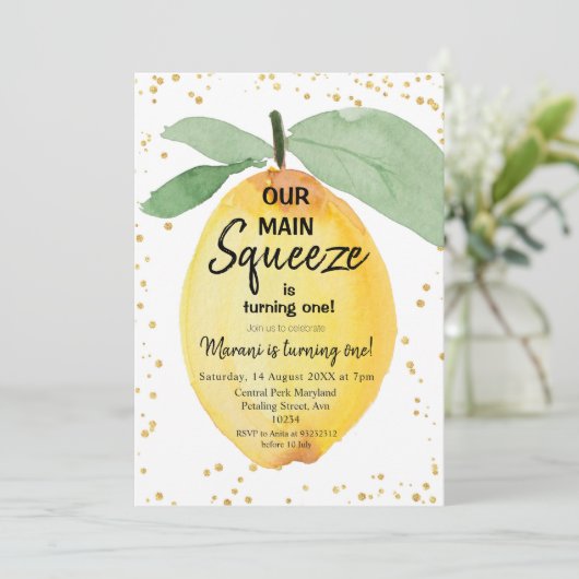 Citrus onze belangrijkste squeeze verjaardagsfeest kaart (Staand voorkant)