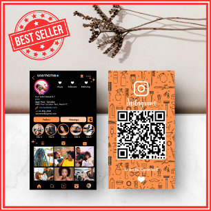 Citrus Orange Hair Salon Instagram QR Visitekaartje