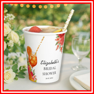 Citrus Orange Love at First Spritz Bruidsfeestje Papieren Bekers
