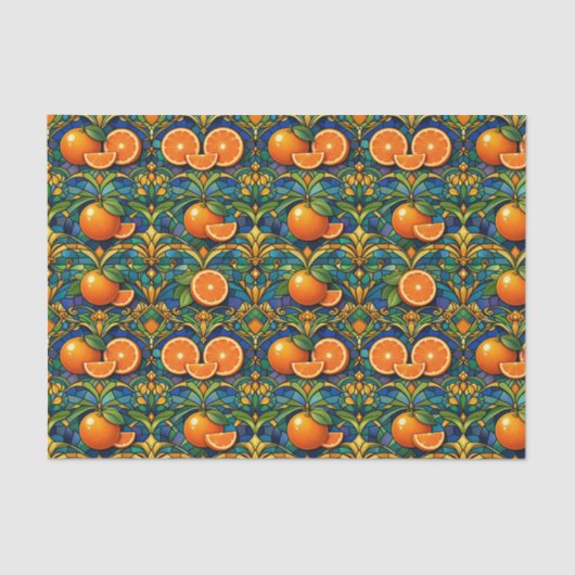 Citrus Orange Tiffany Style Tissuepapier (Voorkant)