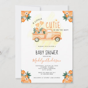 Citrus Oranje A Little Cutie Baby shower Kaart