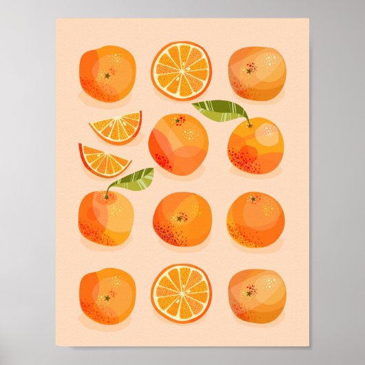 Citrus Oranje Art Poster (Voorkant)