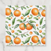 citrus-Oranje Baby shower Bedankjes Labels (Achterkant)