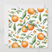 citrus-Oranje Baby shower Bedankkaart (Achterkant)