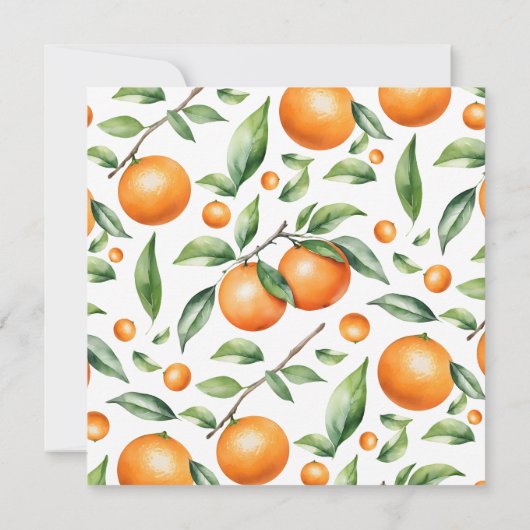 citrus-Oranje Baby shower Bedankkaart (Achterkant)