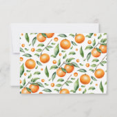 citrus-Oranje Baby shower Bedankkaart (Achterkant)