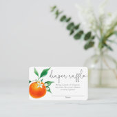 Citrus oranje baby shower diaper-rolkaart informatiekaartje (Staand voorkant)