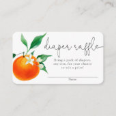 Citrus oranje baby shower diaper-rolkaart informatiekaartje (Voorkant)
