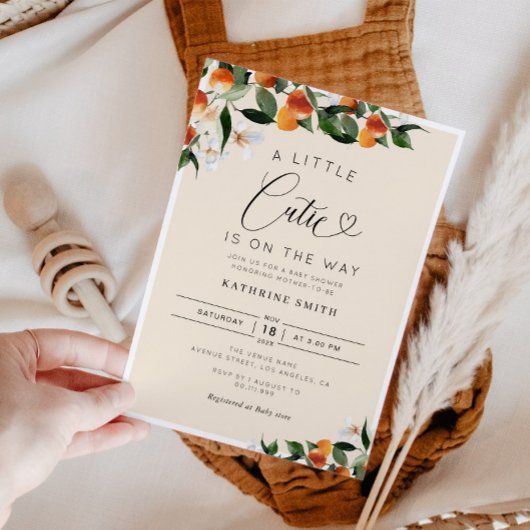 Citrus oranje baby shower kaart