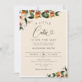 Citrus oranje baby shower kaart (Voorkant)