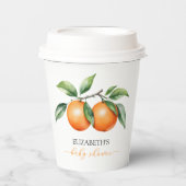 citrus-Oranje Baby shower Papieren Bekers (Voorkant)