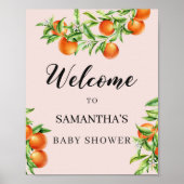 Citrus oranje baby shower, welkomstteken 8x10 poster (Voorkant)