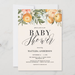 Citrus, oranje + bloesem baby shower