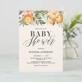Citrus, oranje + bloesem baby shower (Staand voorkant)