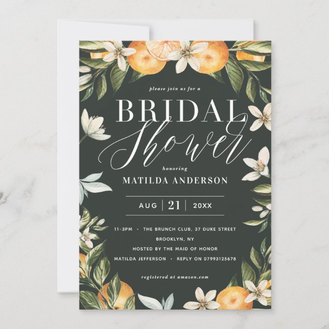 Citrus, oranje + bloesem vrijgezellenfeest (Voorkant)