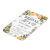 Citrus, oranje + bloesem vrijgezellenfeest magneet (Linkerzijde)