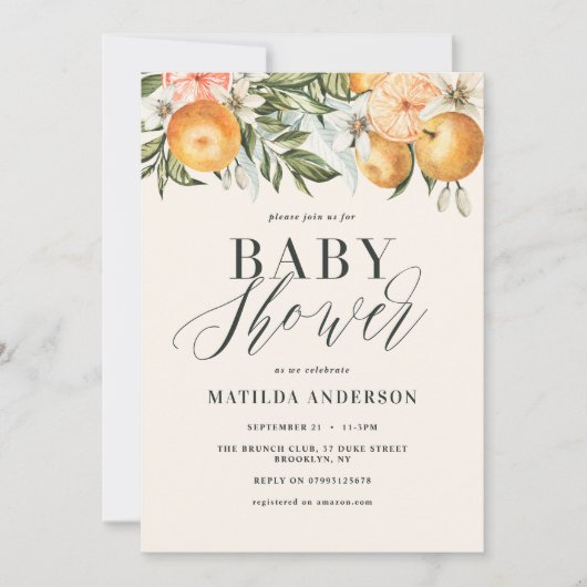 Citrus, oranje + bloesems (Voorkant)