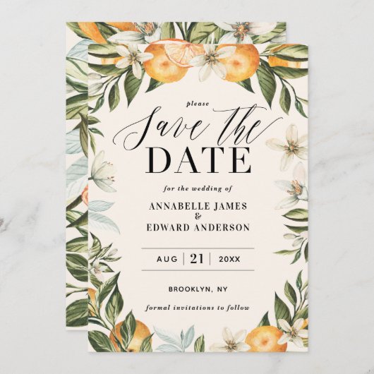 Citrus, oranje + bloesems huwelijk, behalve de dat (Voorkant / Achterkant)